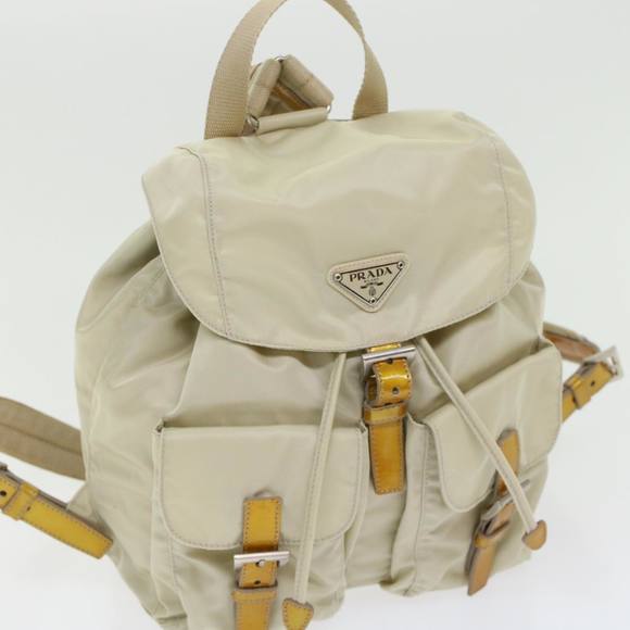 PRADA Backpack Nylon Beige Auth 45868 - Picture 6 of 16
